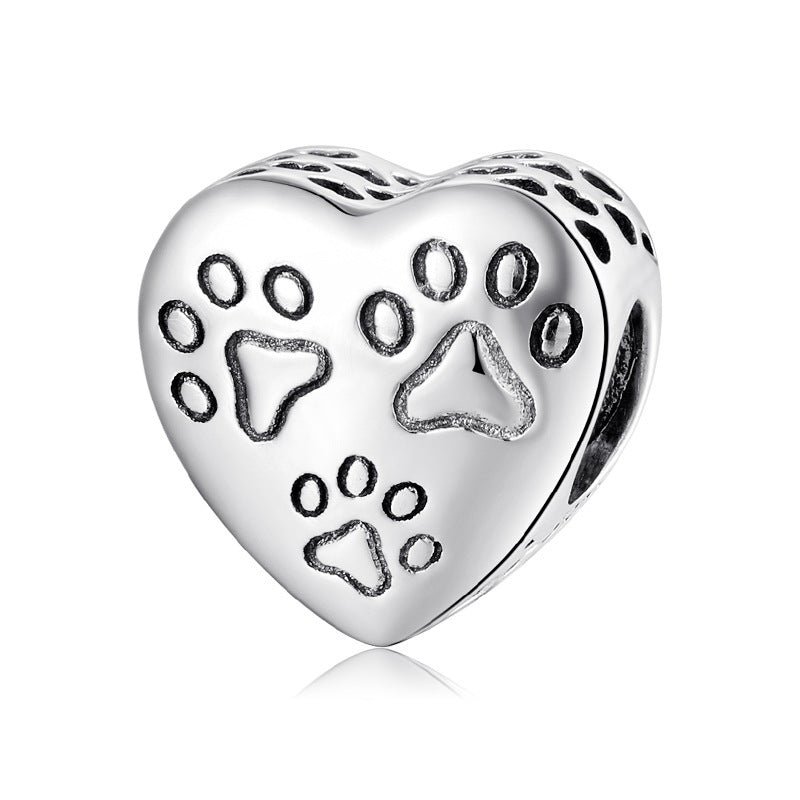 S925 Sterling Silver Beads Cute Dog Element