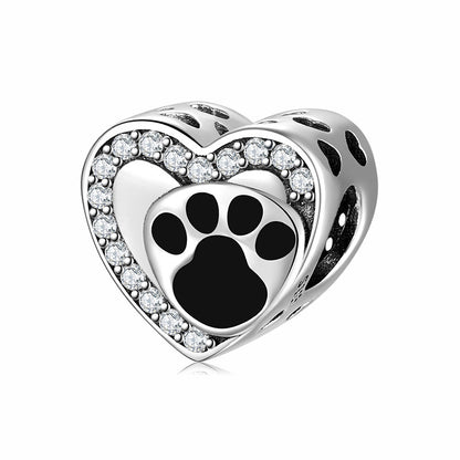 S925 Sterling Silver Beads Cute Dog Element