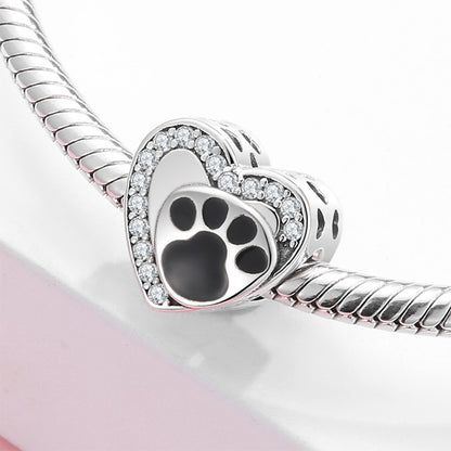 S925 Sterling Silver Beads Cute Dog Element