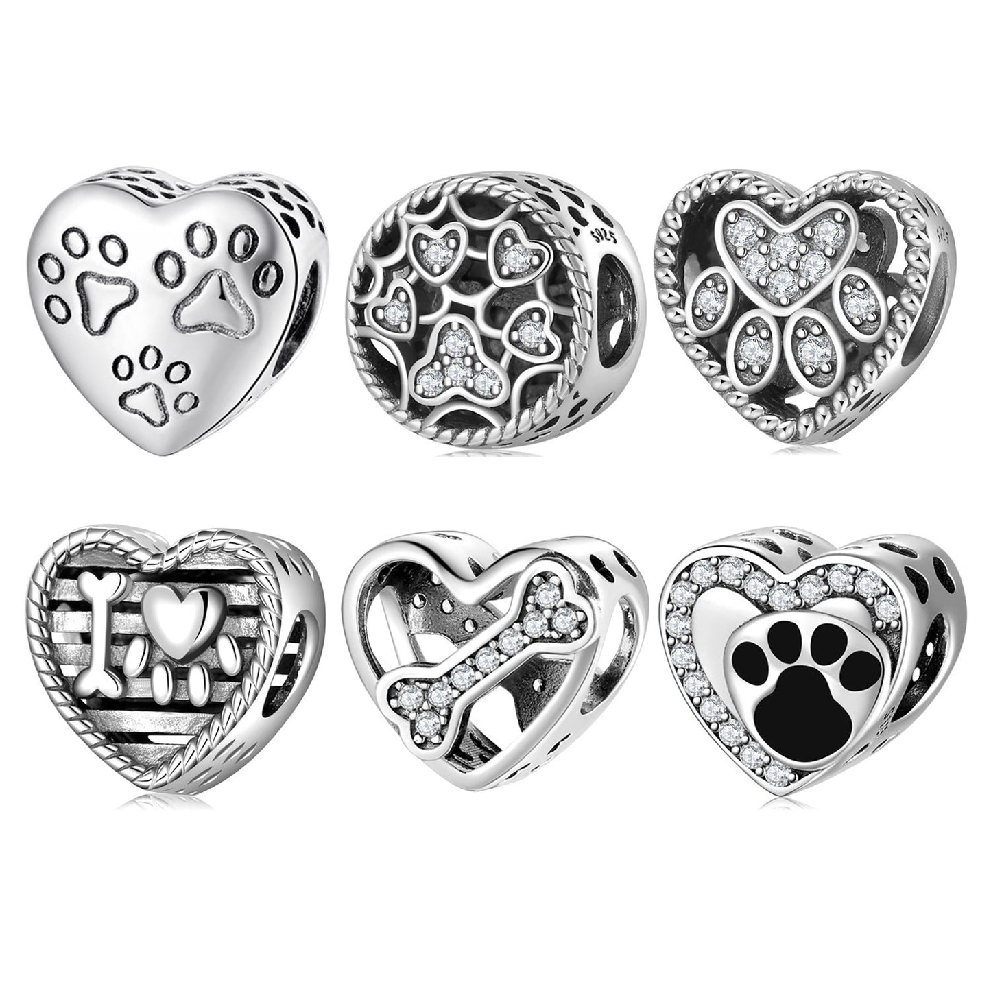 Sterling Silver Puppy Beads