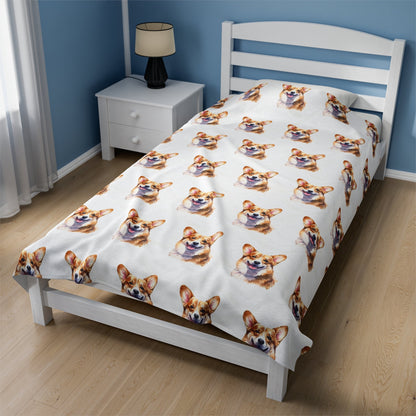 Cuddly Corgi Plush Blanket