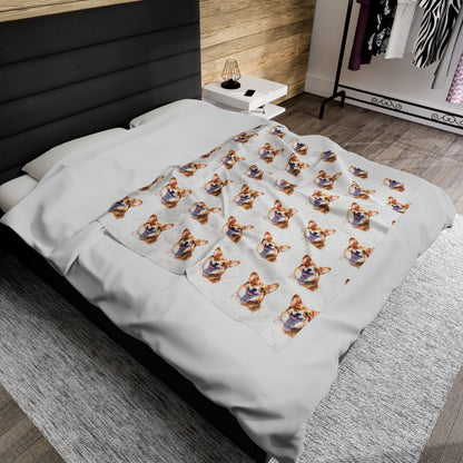 Cuddly Corgi Plush Blanket